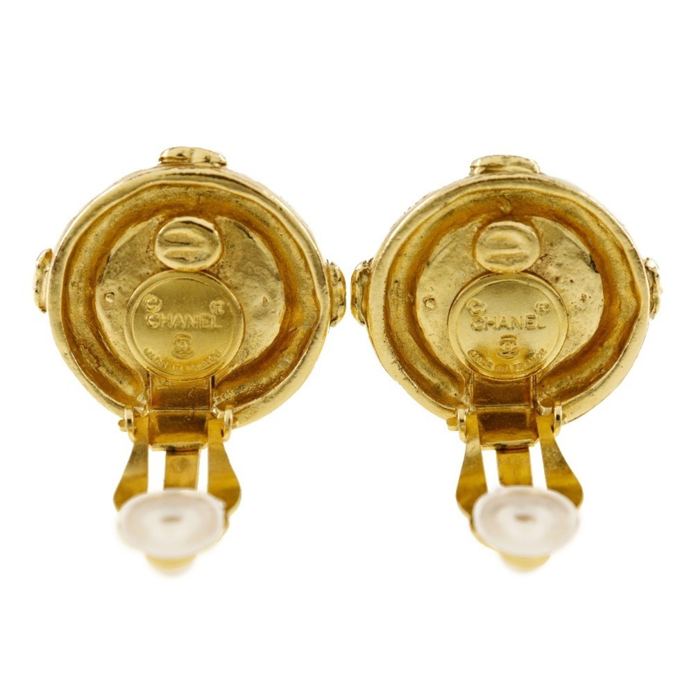 CHANEL Authentic Gold Logo Earrings - Picture 4 of 6